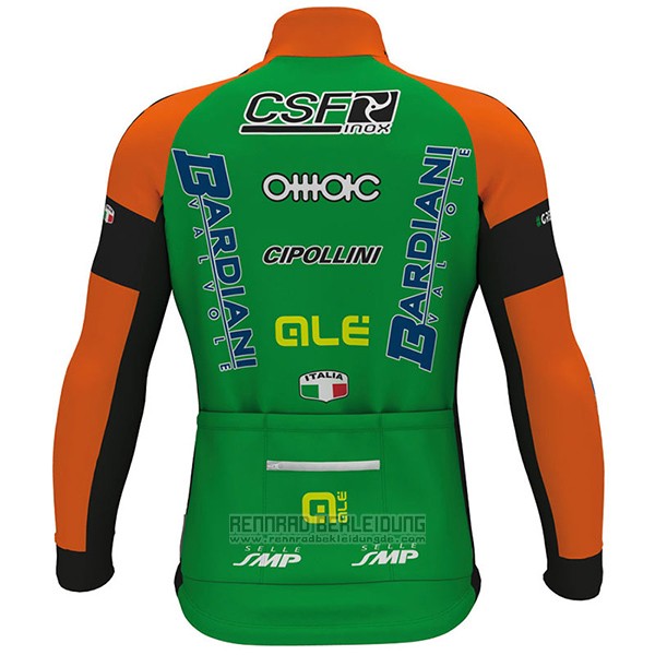 2017 Fahrradbekleidung Bardiani Csf Ml Wei und Grun Trikot Langarm und Tragerhose - zum Schließen ins Bild klicken